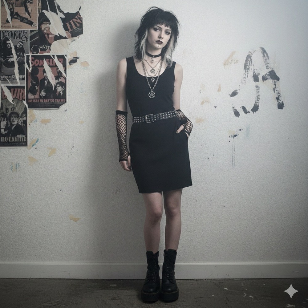 90s Y2K Witchy Goth Grunge Giorgio Fiorlini Collection Black Velvet Mini Dress M